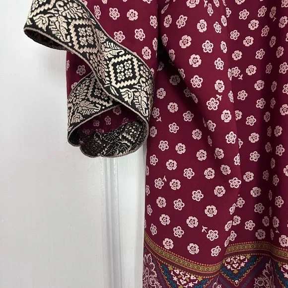Callie Mac Kimono Burgandy Size Large - Picture 3 of 6